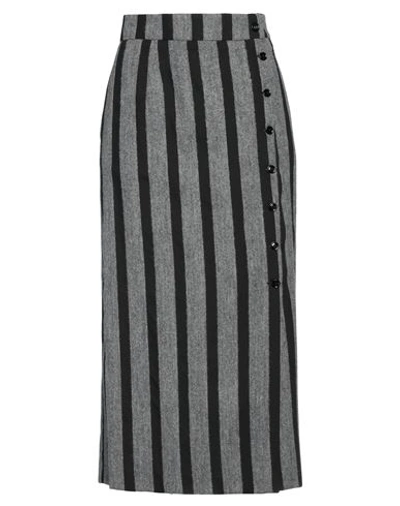 Shop Berwich Woman Midi Skirt Grey Size 8 Viscose, Polyamide, Acrylic, Virgin Wool