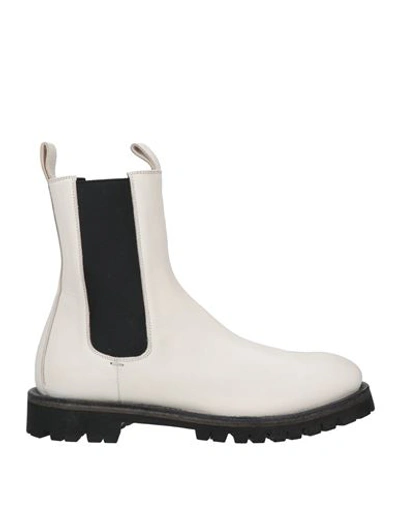 Shop Officine Creative Italia Man Ankle Boots Off White Size 10 Soft Leather