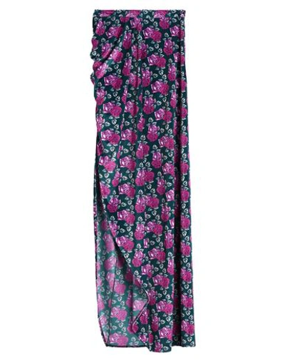 Shop Alberto Audenino Woman Maxi Skirt Green Size M Polyester, Elastane