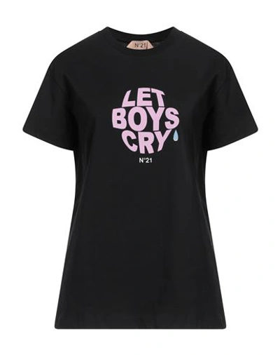 Shop N°21 Woman T-shirt Black Size 6 Cotton