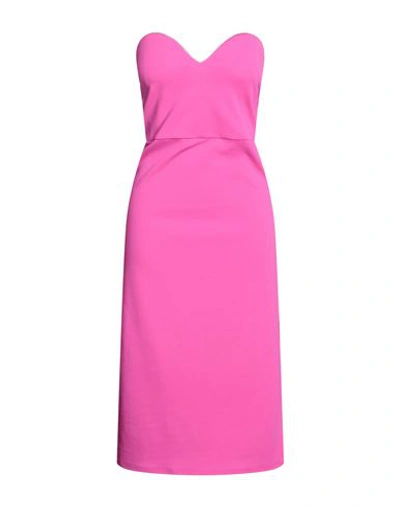 Shop Forte Dei Marmi Couture Woman Midi Dress Fuchsia Size 6 Polyester, Elastane In Pink
