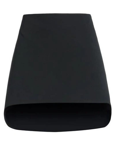 Ambush Woman Mini Skirt Black Size 8 Polyester, Virgin Wool, Elastane In Black