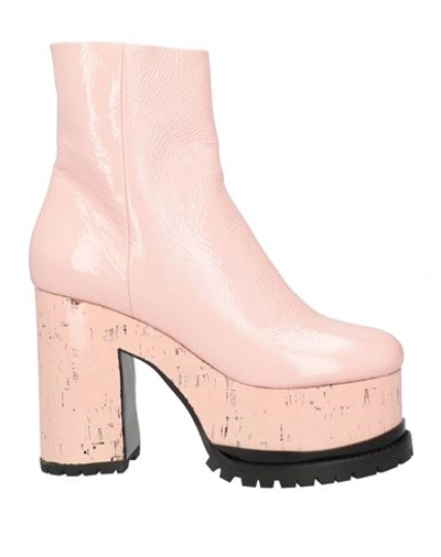 Shop Haus Of Honey Woman Ankle Boots Pink Size 8 Soft Leather