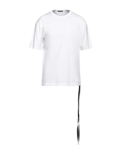 Shop Ann Demeulemeester Man T-shirt Beige Size L Cotton