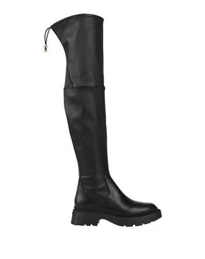 Shop Coach Woman Knee Boots Black Size 7.5 Soft Leather, Textile Fibers