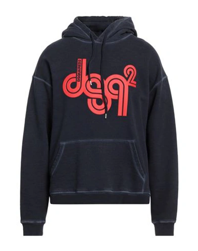 Dsquared2 Man Sweatshirt Midnight Blue Size L Cotton, Elastane In Blue