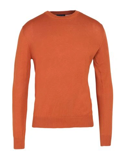 Bramante Man Sweater Orange Size 46 Cotton In Orange