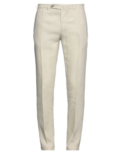 Shop Santaniello Man Pants Beige Size 40 Linen