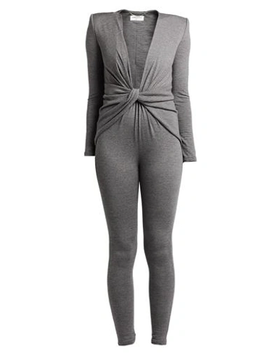 Shop Saint Laurent Woman Jumpsuit Dove Grey Size 1 Wool