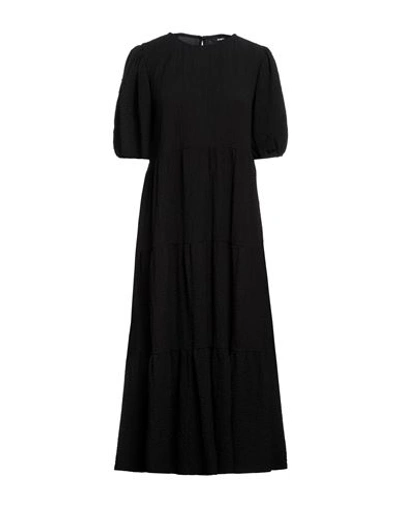 Shop Desigual Woman Midi Dress Black Size M Tencel Lyocell, Polyester, Elastane