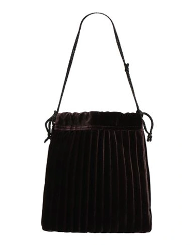 Shop Anita Bilardi Woman Shoulder Bag Dark Brown Size - Textile Fibers