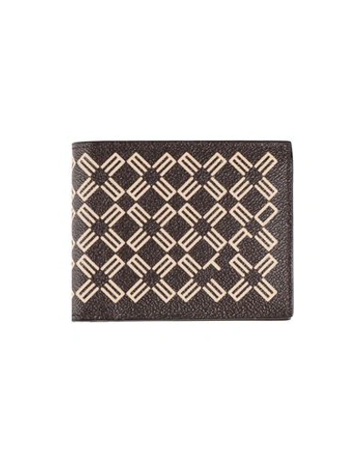 Shop Etro Man Wallet Dark Brown Size - Polyester, Cotton, Pvc - Polyvinyl Chloride, Calfskin