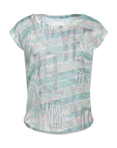 Shop Yes Zee By Essenza Woman T-shirt Light Green Size L Polyester