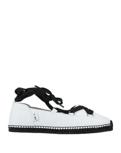 F Wd F_wd Woman Espadrilles White Size 5 Soft Leather, Textile Fibers In White