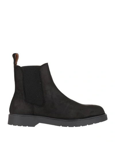 Selected Homme Man Ankle Boots Black Size 12 Bovine Leather In Black