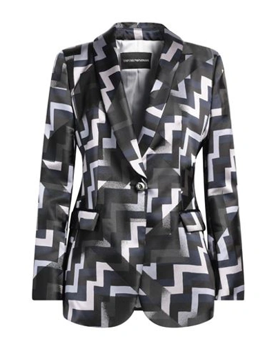 Emporio Armani Woman Blazer Midnight Blue Size 4 Polyester, Viscose, Cupro In Blue