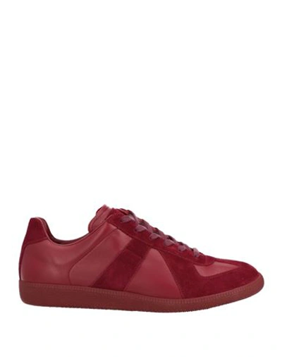 Shop Maison Margiela Man Sneakers Brick Red Size 12 Soft Leather