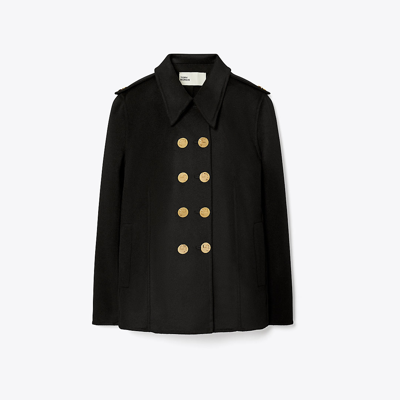 Tory Burch Wool Peacoat In Black