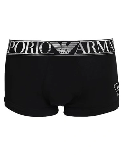 Shop Emporio Armani Man Boxer Black Size L Cotton, Elastane, Polyamide, Polyester