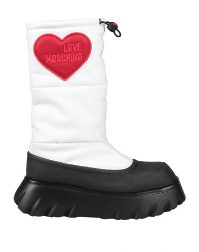 Shop Love Moschino Woman Boot White Size 8 Textile Fibers