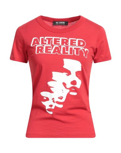 Shop Raf Simons Woman T-shirt Red Size L Cotton