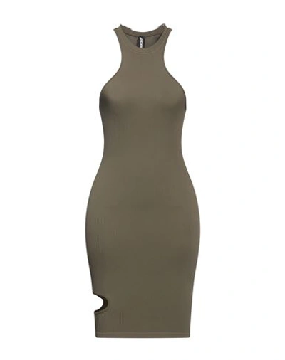 Shop Andreädamo Andreādamo Woman Mini Dress Military Green Size S/m Polyamide, Elastane