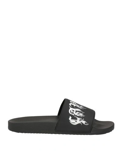 Shop Roberto Cavalli Man Sandals Black Size 9 Rubber