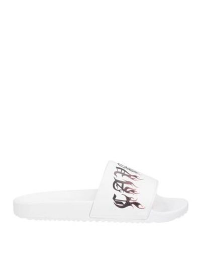 Shop Roberto Cavalli Man Sandals White Size 9 Rubber