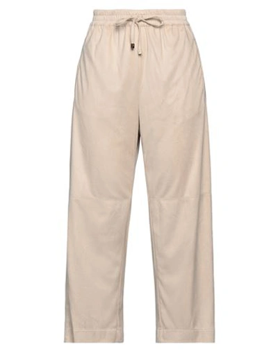 Shop Purotatto Woman Pants Beige Size 6 Polyester