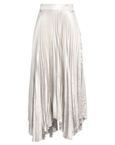 Rossopuro Woman Long Skirt Light Grey Size M Polyester In Grey