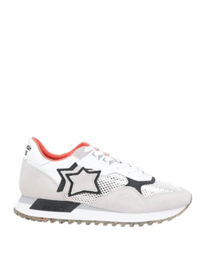 Shop Atlantic Stars Man Sneakers Light Grey Size 9 Soft Leather, Textile Fibers