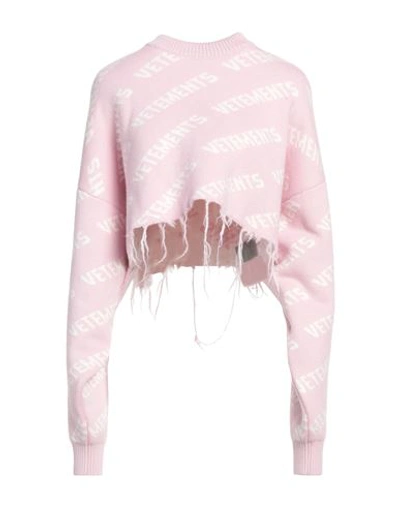 Shop Vetements Woman Sweater Pink Size S Merino Wool