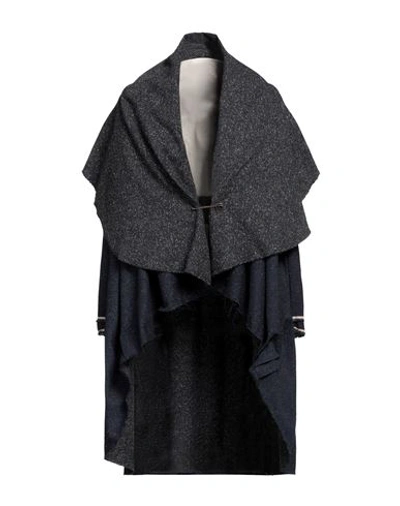 Shop Even If Woman Overcoat & Trench Coat Navy Blue Size 8 Cotton, Linen, Viscose