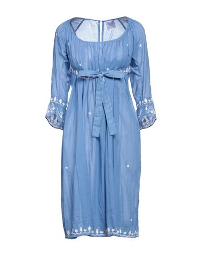Shop Thierry Colson Woman Mini Dress Light Blue Size S Cotton