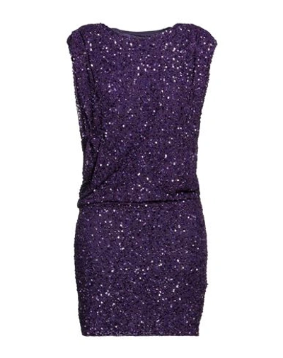 Shop Retroféte Retrofête Woman Mini Dress Dark Purple Size M Nylon