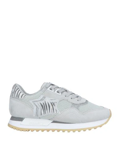 Atlantic Stars Woman Sneakers Light Grey Size 8 Soft Leather, Textile Fibers In Grey