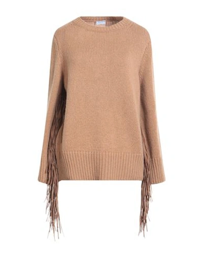 Shop Mixik Woman Sweater Camel Size L Cashmere, Soft Leather In Beige