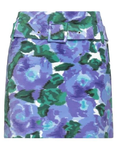 Richard Quinn Woman Mini Skirt Purple Size 8 Polyester In Purple