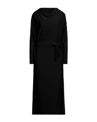 Manila Grace Woman Midi Dress Black Size 12 Polyester, Viscose, Elastane In Black