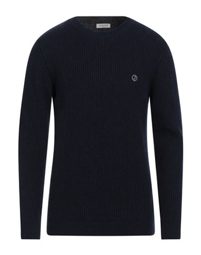 Shop Jeckerson Man Sweater Navy Blue Size M Viscose, Wool, Polyamide, Cashmere