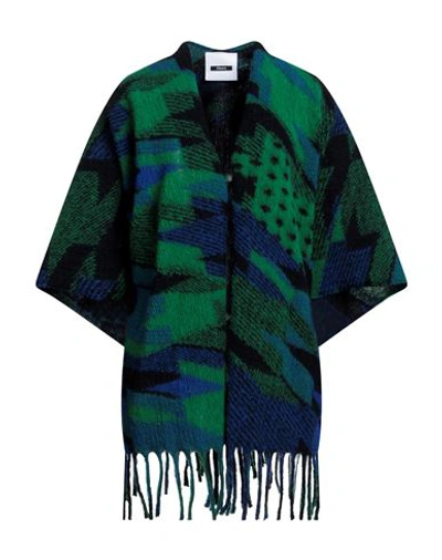 Shop Dimora Woman Cardigan Green Size Onesize Polyester, Virgin Wool