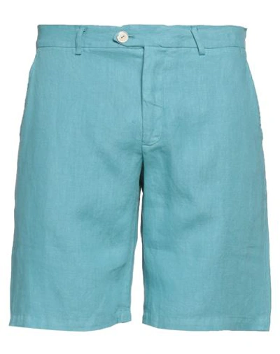 Shop Drumohr Man Shorts & Bermuda Shorts Sky Blue Size Xxl Linen