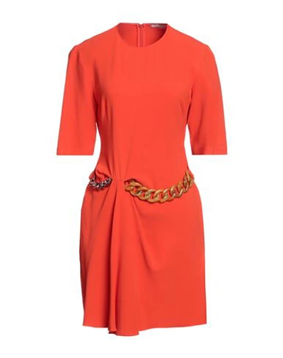 Shop Stella Mccartney Woman Mini Dress Orange Size 6-8 Viscose, Acetate, Elastane