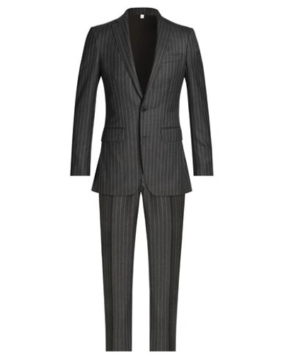 Shop Burberry Man Suit Lead Size 34 Wool In Grey