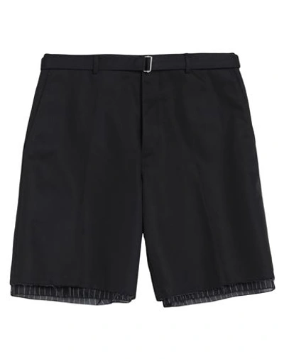 Shop Lanvin Man Shorts & Bermuda Shorts Black Size 32 Cotton