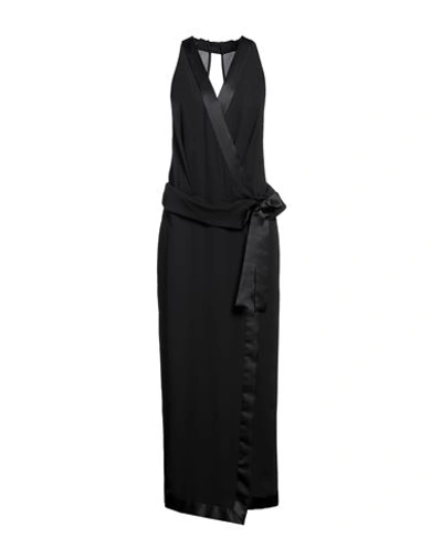 Shop Emporio Armani Woman Maxi Dress Black Size 8 Polyester