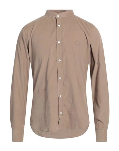 Shop Etro Man Shirt Light Brown Size 17 ½ Cotton In Beige