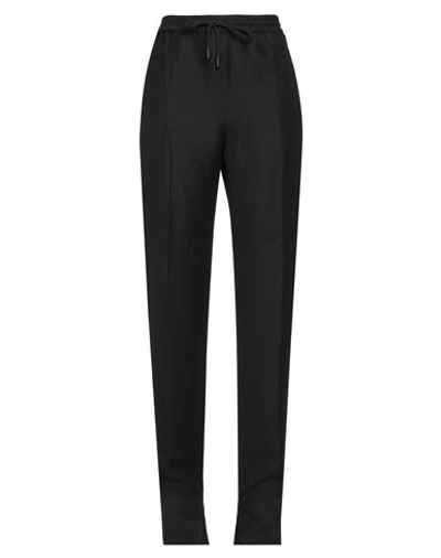 Sportmax Woman Pants Black Size 8 Viscose, Linen In Black