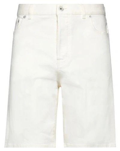 Kenzo White Denim Knee-length Bermuda Shorts In White