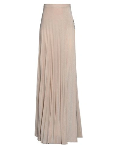 Elisabetta Franchi Woman Maxi Skirt Beige Size 6 Viscose, Polyester, Polyamide, Elastane In Beige